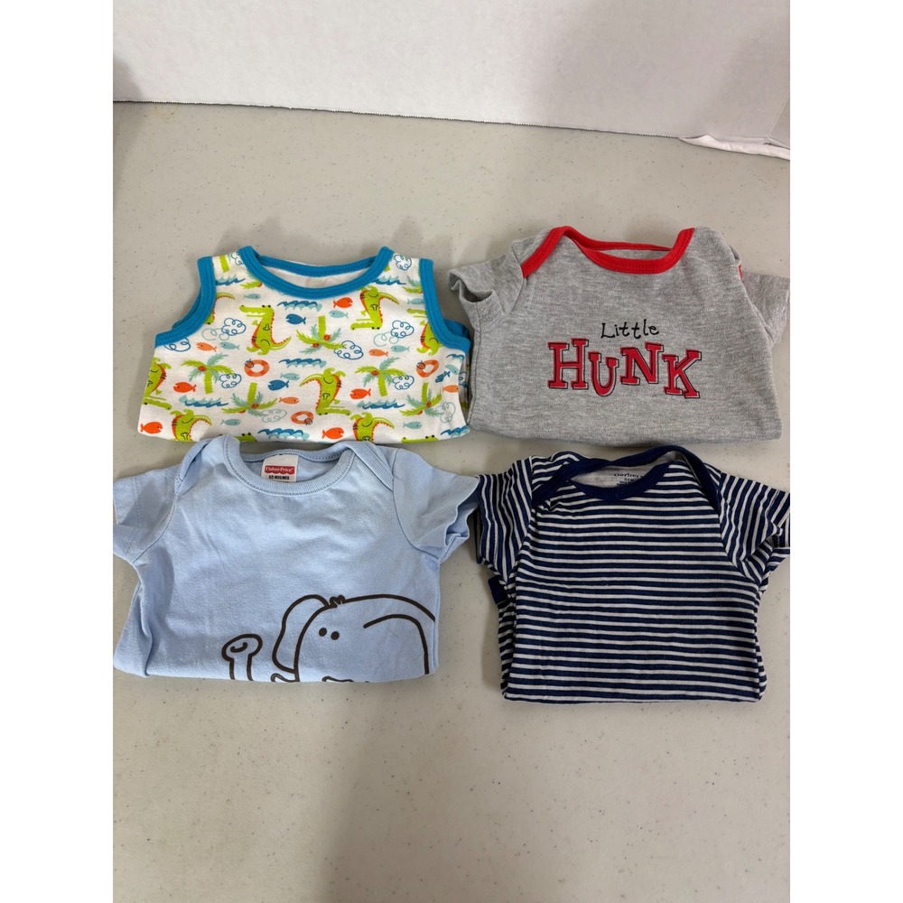 Set of 4 Baby Bodysuits Fisher Price Kidzgets Gerber Baby Bodysuit 0-3 Months